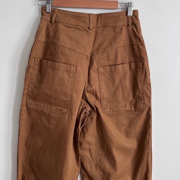 ZARA  SNAP BUTTON CUFFED PANTS-TAUPE BROWN-7149/240 - Picture 8 of 10